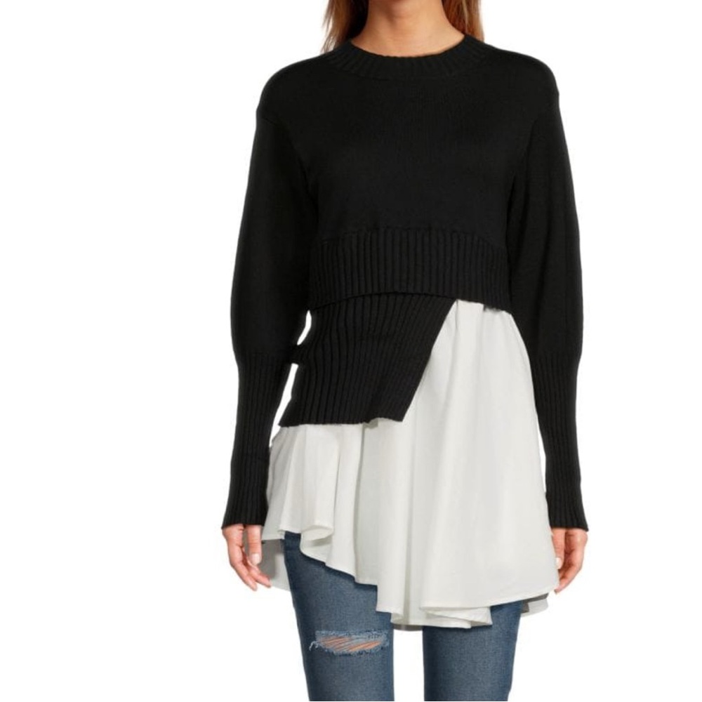 Avantlook black and White Layered Sweater